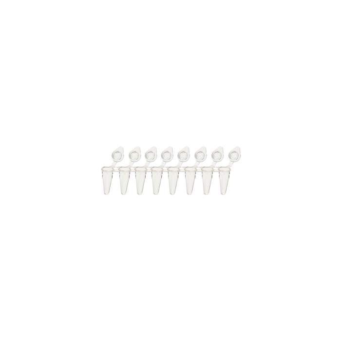 UltraFlux I 8-Strip Low-Profile Tubes with Individually-Attached Flat Caps, Clear- 1200pcs per case main product photo