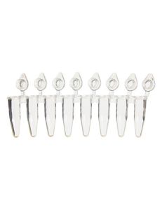 UltraFlux I 8-Strip Tubes with Individually-Attached Flat Caps, Clear- 1200pcs per case