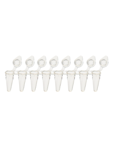 UltraFlux I 8-Strip Low-Profile Tubes with Individually-Attached Flat Caps, Clear- 1200pcs per case