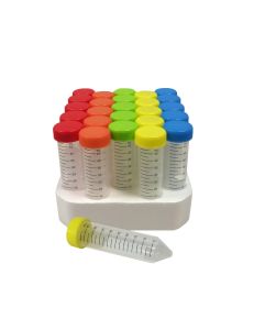 BaaySCI SpectraTube™ Rainbow Capped Centrifuge Tubes - Rainbow Cap Centrifuge Tube 50mL Racked- 1 case/ 20 racks of 25 tubes